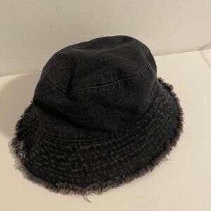H&M Cotton Denim Distressed Bucket Hat, Sun Hat, Hat for Men and Women